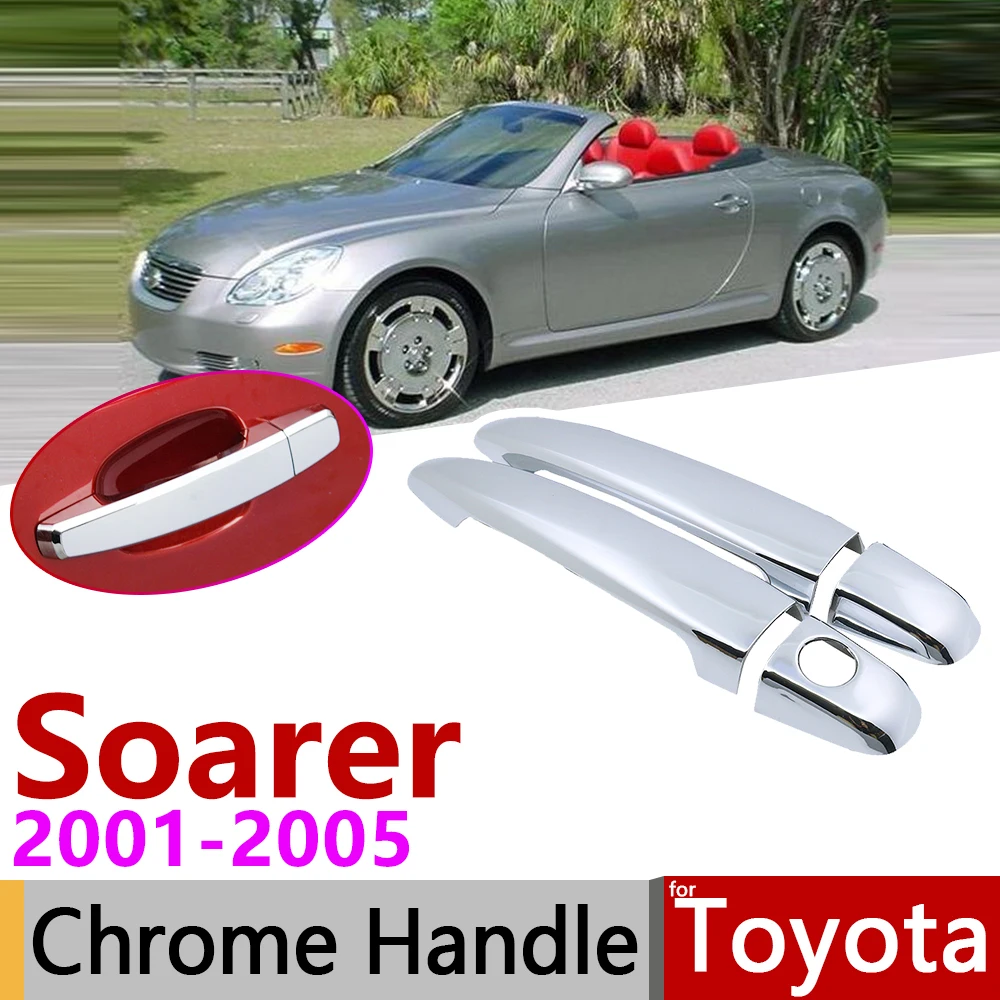 for Toyota Soarer Z40 2001~2005 Chrome Exterior Door Handle Cover Car Accessories Stickers Trim Set of 2Door 2002 2003 2004