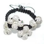 Лидер продаж! Бесплатная доставка! Белый бисер 10 мм Новый Цветочный стиль FHY микро паве бусины для дискотеки кристаллический браслет