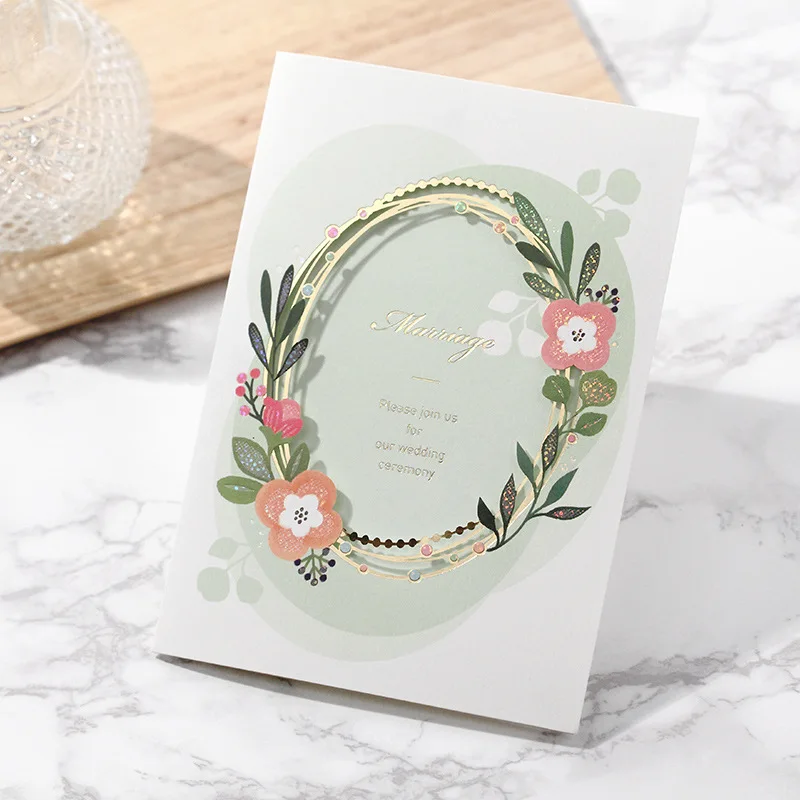 H &amp D 50 шт. свадебные пригласительные открытки с золотым тиснением выдолбленная