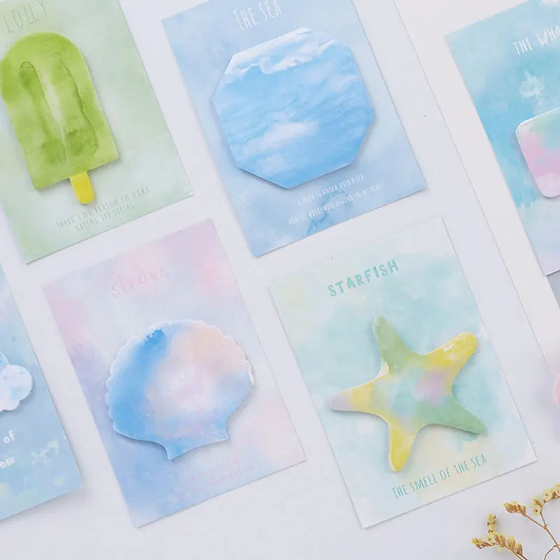 8 шт./лот Акварельная Звезда Радуга оболочка блокнот бумажная почта липкая бумага
