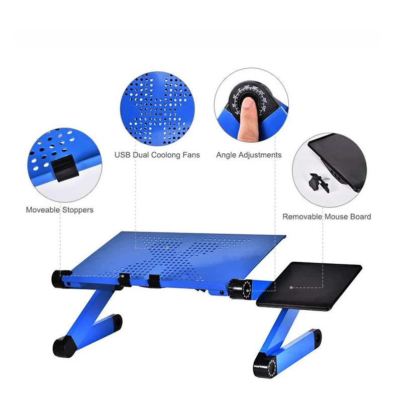 SUFEILE Folding Laptop table Portable Adjustable Notebook Desk Table Multifunctional Aluminum Laptop Stand Folding Study Table