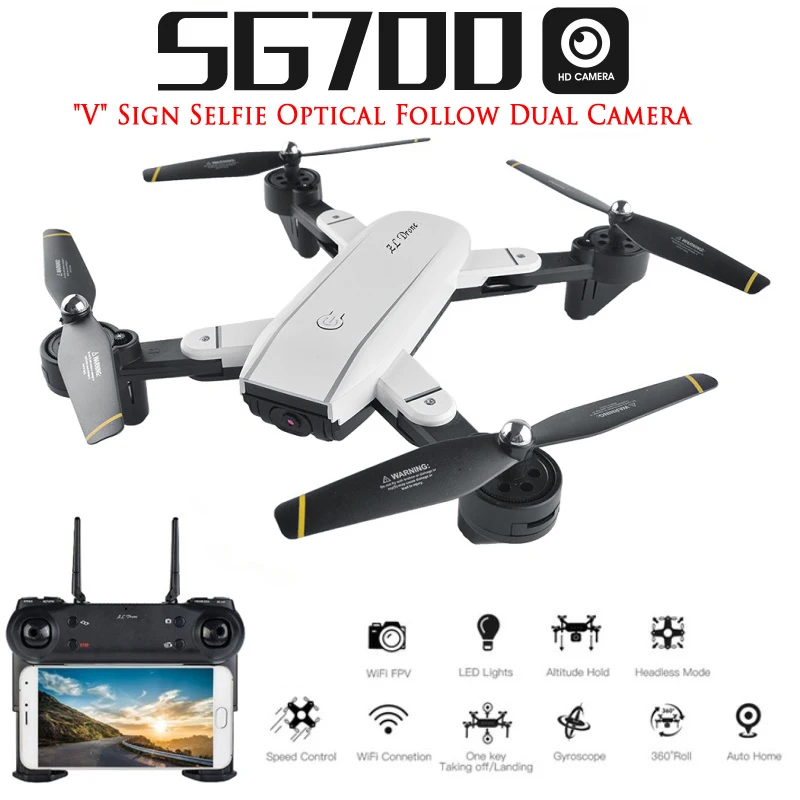 SG700 RC qudacopter с поддержкой Wi Fi FPV Камера складной карманный Дрон для селфи 6 Axis Gyro