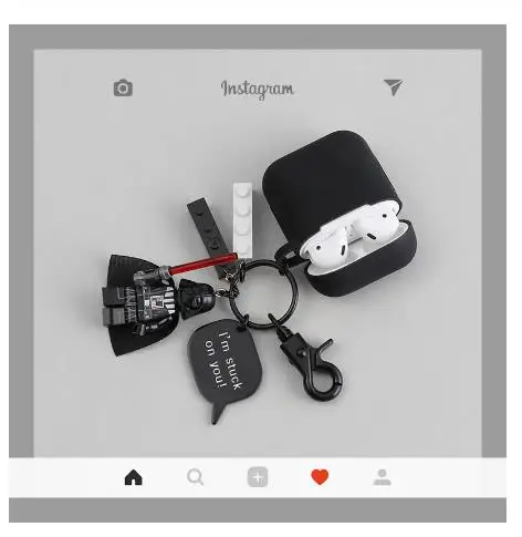 For Airpods silicone earphone Accessories case Star Wars Black Knight Keychain Case Apple Bluetooth Headphone box | Электроника