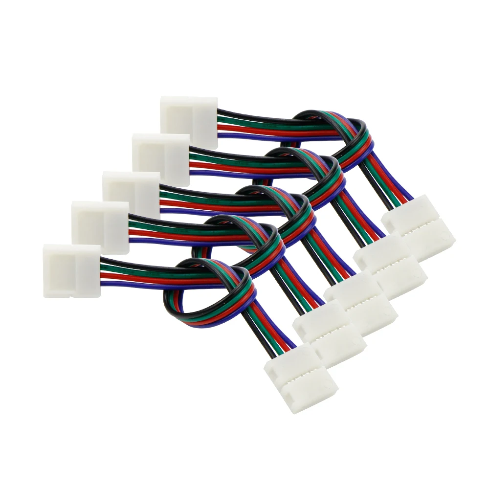 [DBF] 5 шт./лот RGB светодиодные ленты разъем 4pin 10 мм Бесплатный сварочный разъем для No-Водонепроницаемый 5050 RGB светодиодные ленты