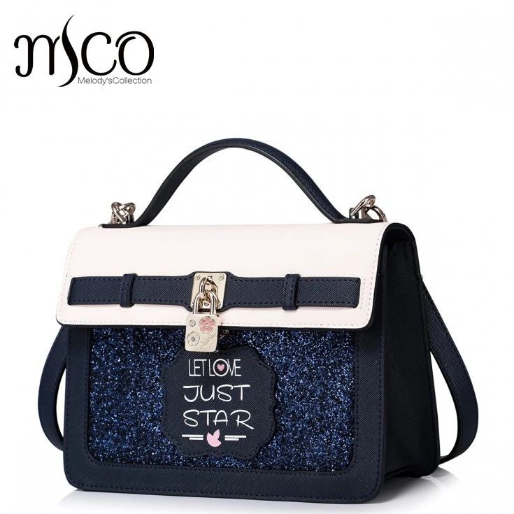 Летняя блестящая Милая женская сумка тоут на плечо с молнией мессенджер замком и