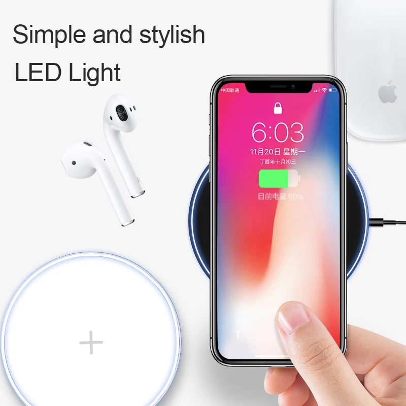 Biaze Qi Беспроводной Зарядное устройство для iphone XS MAX XR 8 Plus Мода зарядная
