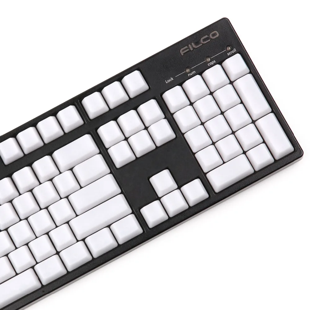 Пустой туман белый цвет pbt keycaps oem профиль 108 ключей для usb wried механическая