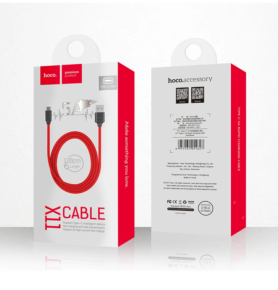 HOCO 5A супер зарядка usb type C кабель для huawei P20 P10 mate 20 10 9 USB 3,1 type-C кабель передачи данных для быстрой зарядки Supercharge USBC