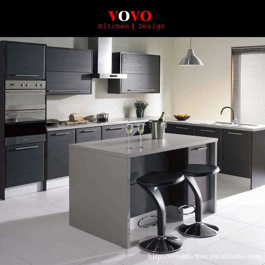 Матовый серый лак кухонный шкаф с удлиненным островом для завтрака|lacquer kitchen