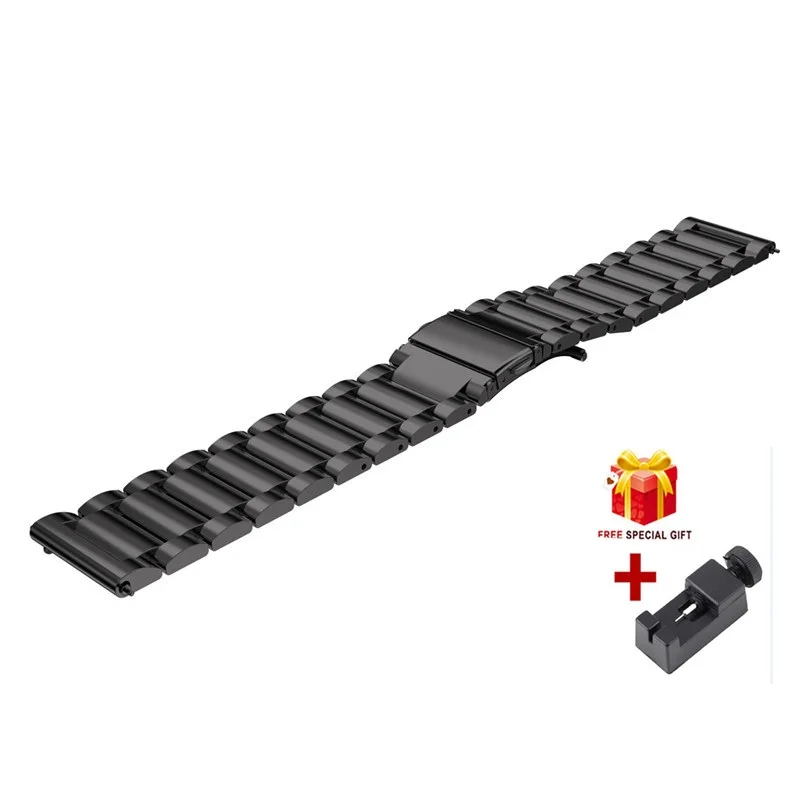 Black 22 мм ремешок для часов из нержавеющей стали для samsung Galaxy 46 мм gear S3 классический/ремешок для huawei Watch GT 2 Классические ремешки для часов - Цвет ремешка: Black