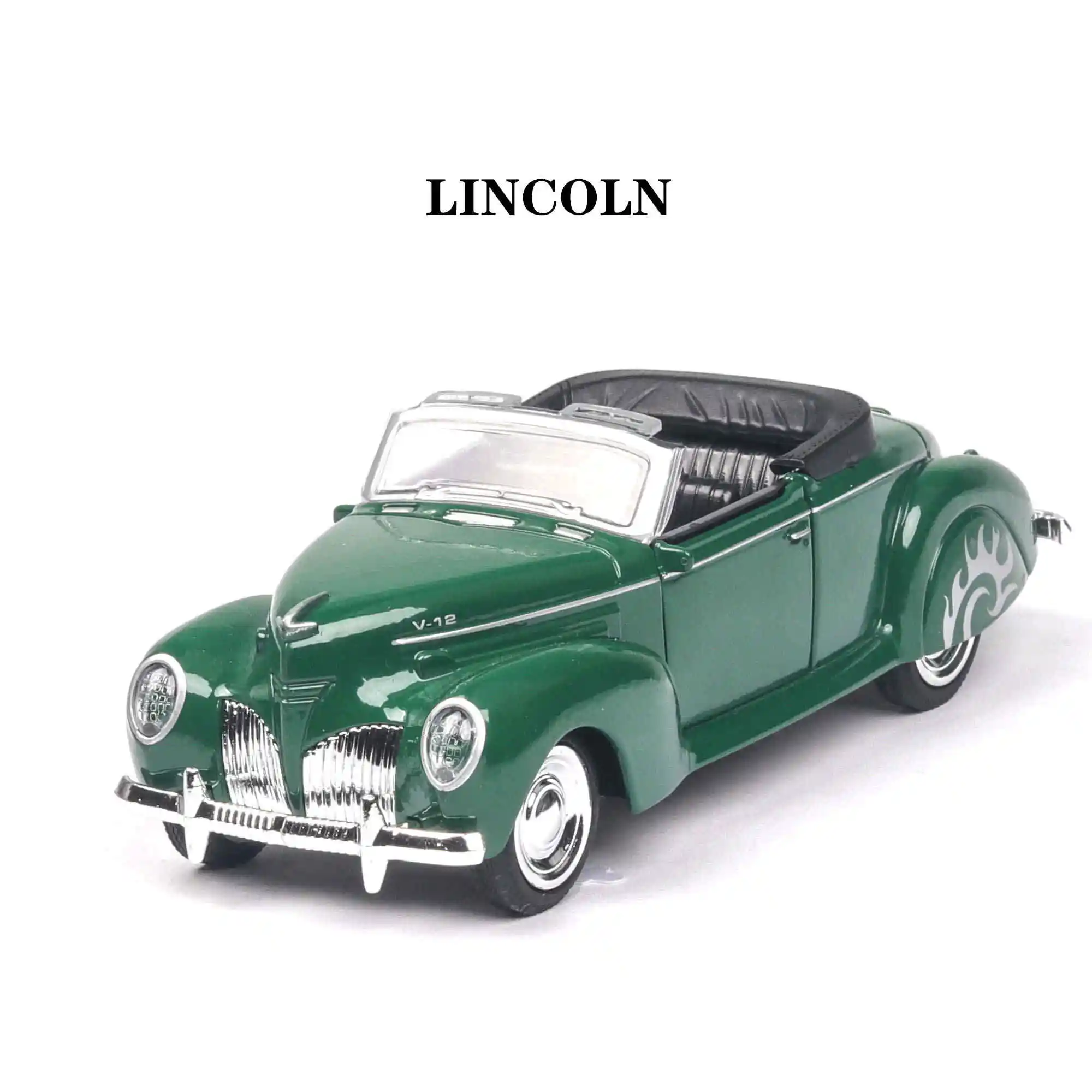 Зеленый 1:38 игрушечный автомобиль Lincoln, старый автомобиль, металлическая игрушка, литые машины и игрушечные транспортные средства, модель автомобиля, миниатюрная модель автомобиля, игрушки для детей - Цвет: Зеленый