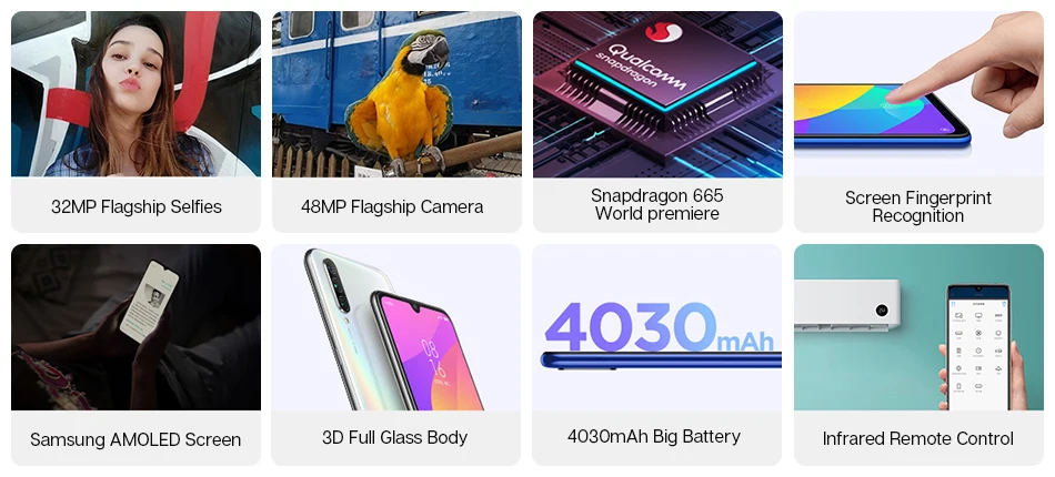 Глобальная версия Xiaomi Mi A3 4 Гб 64 Гб мобильный телефон 6,08" Восьмиядерный Snapdragon 665 48MP+ 32MP AI камера 4030 мАч