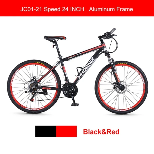 21-24-Aluminum-Red Феникс 2" 26" горный велосипед 21/27 скоростной мужской женский стальной велосипед MTB подвесная вилка велосипед студенческий внедорожный велосипедный велосипед - Цвет: 21-24-Aluminum-Red