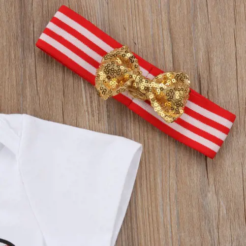 День Независимости 4 июля Детский комбинезон для маленьких девочек штаны повязка