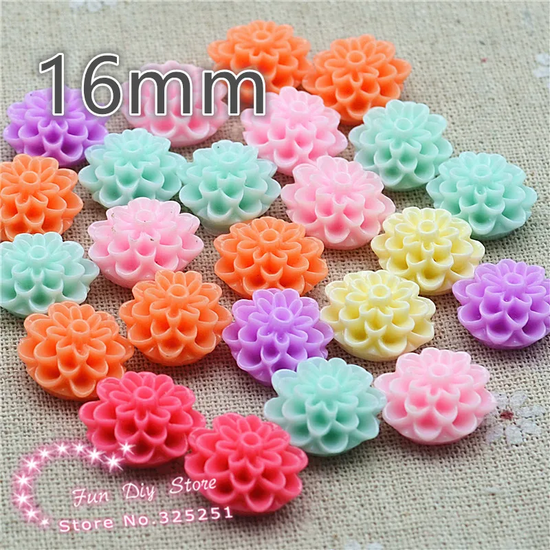 Полимерный цветок с плоской задней поверхностью смешанных цветов для украшения