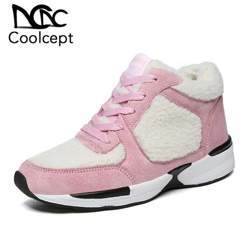 Coolcept/Новое поступление женские кроссовки модная теплая зимняя обувь на меху