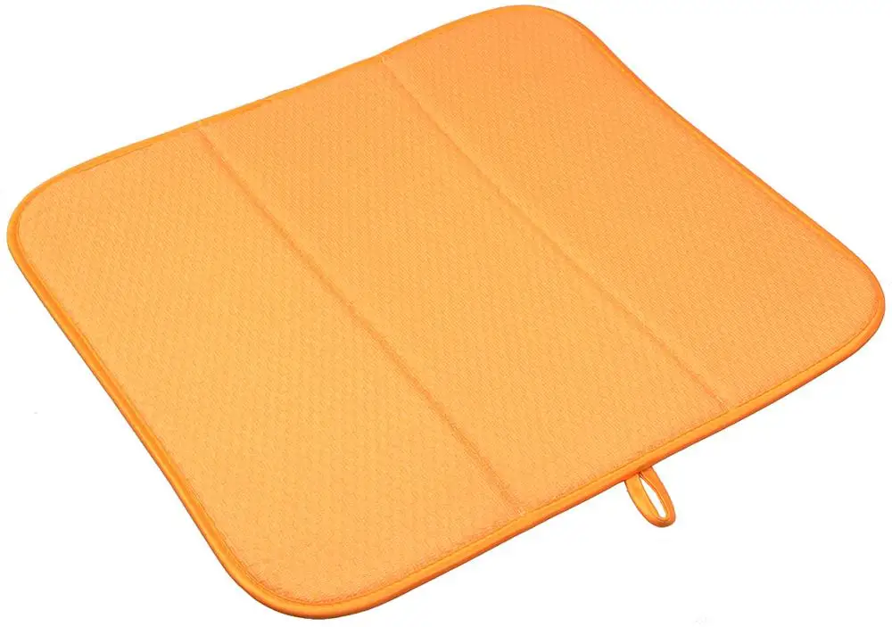 plaid orange Sinland коврик для сушки посуды из микрофибры, коврик для сушки посуды для кухни, Экстра большой счетчик, впитывающий 16 дюймов x 18 дюймов, цельный плед - Цвет: plaid orange