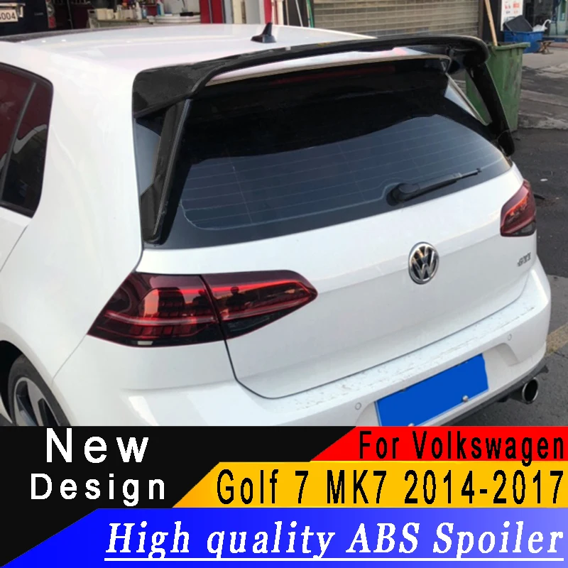 Для Volkswagen Golf 7 5 MK7 MK7.5 2014-2018 Спойлер ABS трехсекционная большой гоночное крыло
