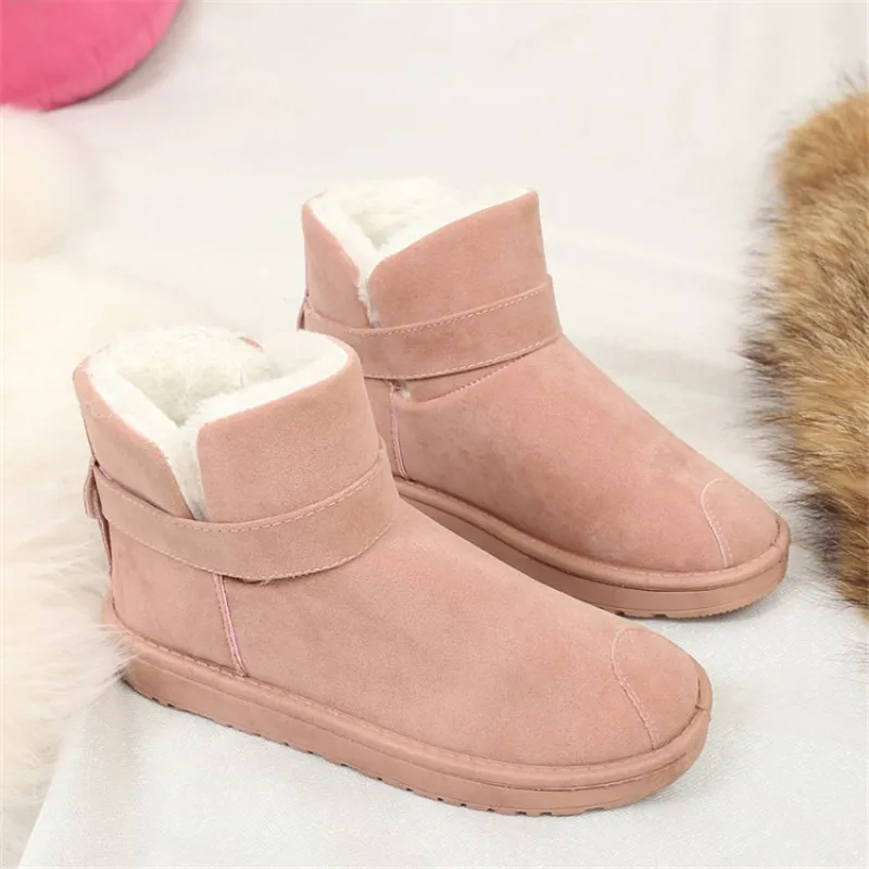 Зимние ботинки для девочек короткие зимние на толстой плоской нескользящей