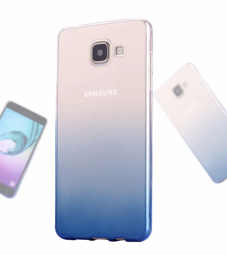 Чехол для телефона Samsung Galaxy A3 A310 A5 A510 A510F A7 A710 Прозрачный градиентный цвет Дизайн ТПУ силиконовый чехол для телефона