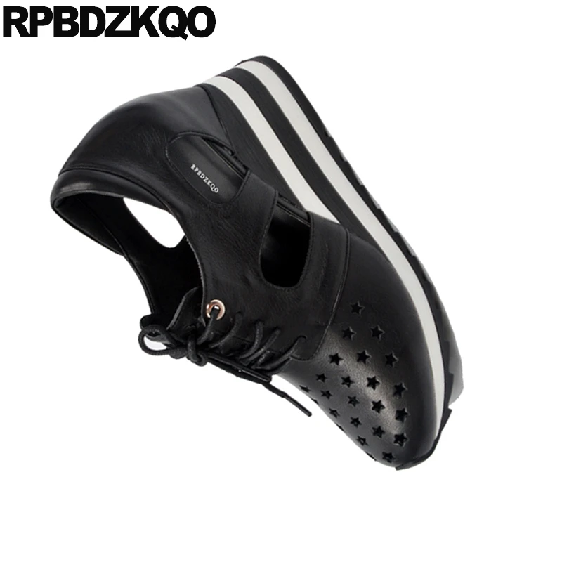 Туфли лодочки женские из натуральной кожи на танкетке с круглым носком|Женские