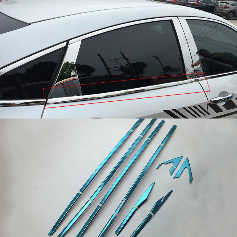 

Car body kits stainless steel window frame trims down Pedal Car Sticker For HONDA CIVIC 2017