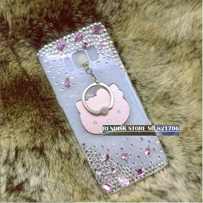 Металл повернуть кольцо держатель блеск Diamond чехол для телефона samsung Galaxy J7