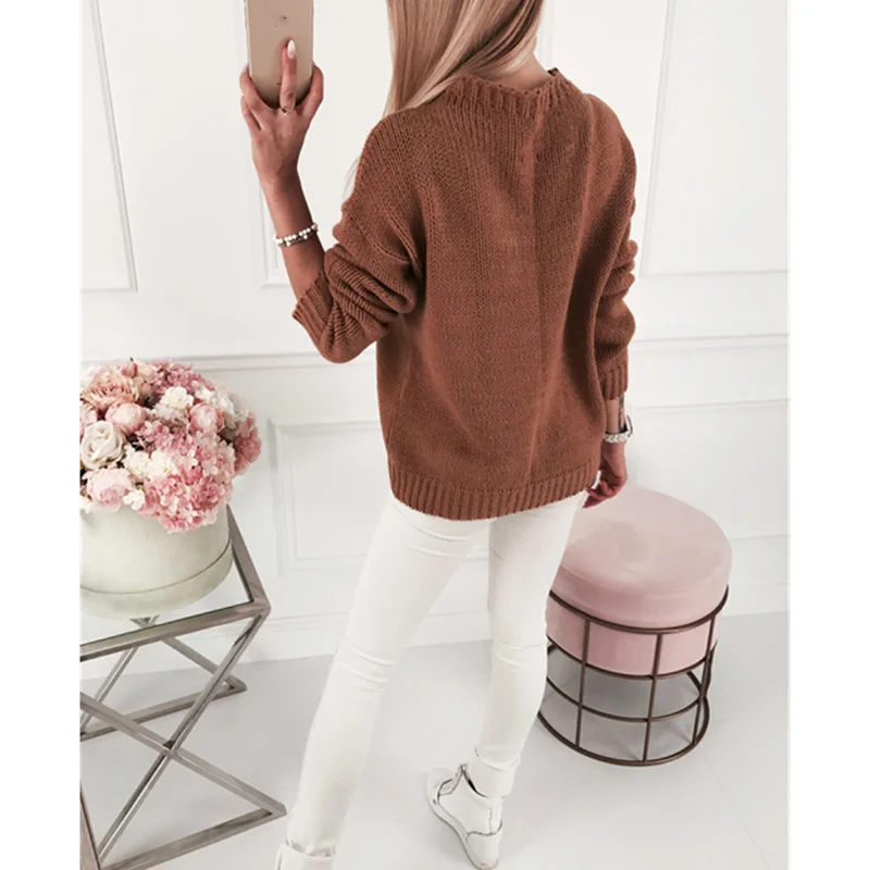 

Korean Sweater Women Long Sleeve Harajuku Top Casual Pullover Sweaters Streetwear leisure Autumn Winter Womens Clothing SJ3393R