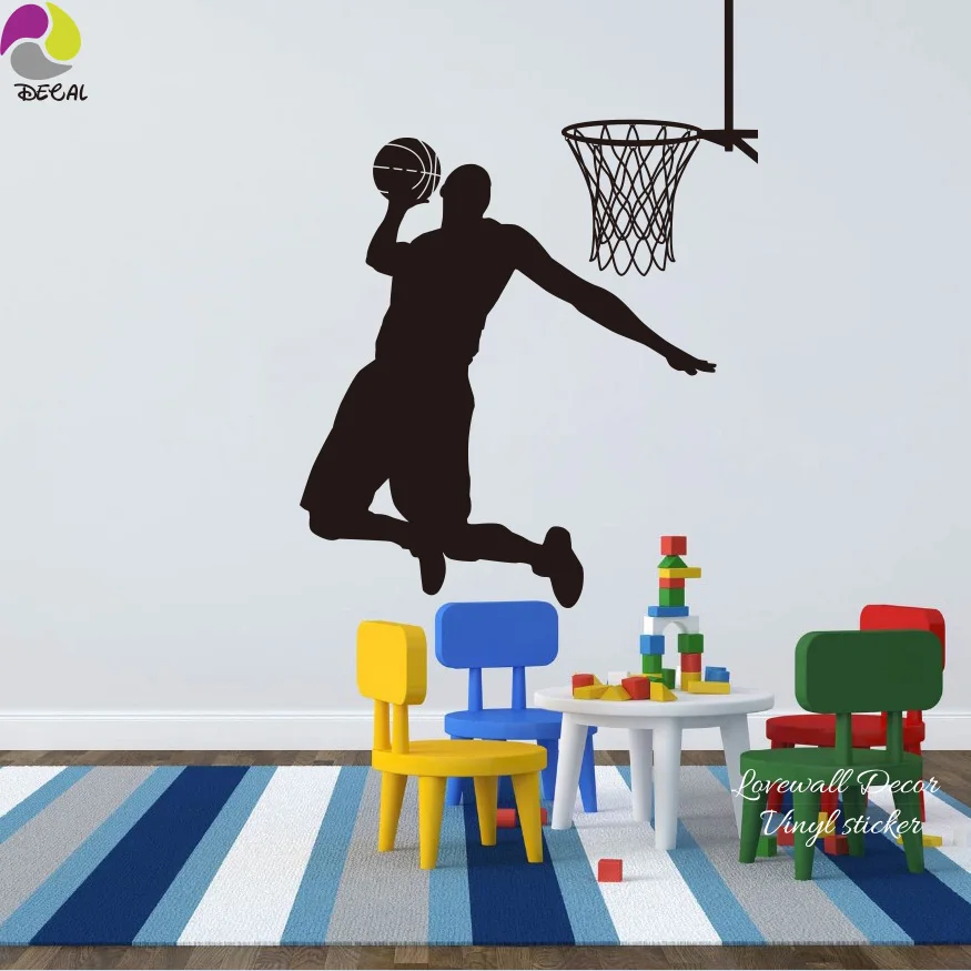 Dunk баскетбольная улица детская комната мяч игрок настенные наклейки для детской