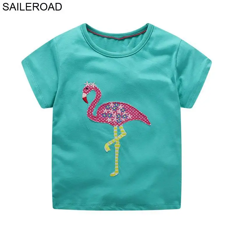 SAILEROAD 2-7лет маленьких девочек с коротким рукавом футболки для летних детей дети одежда для девочек мультфильм кошка с принтом одежды - Цвет: 6415 same picture