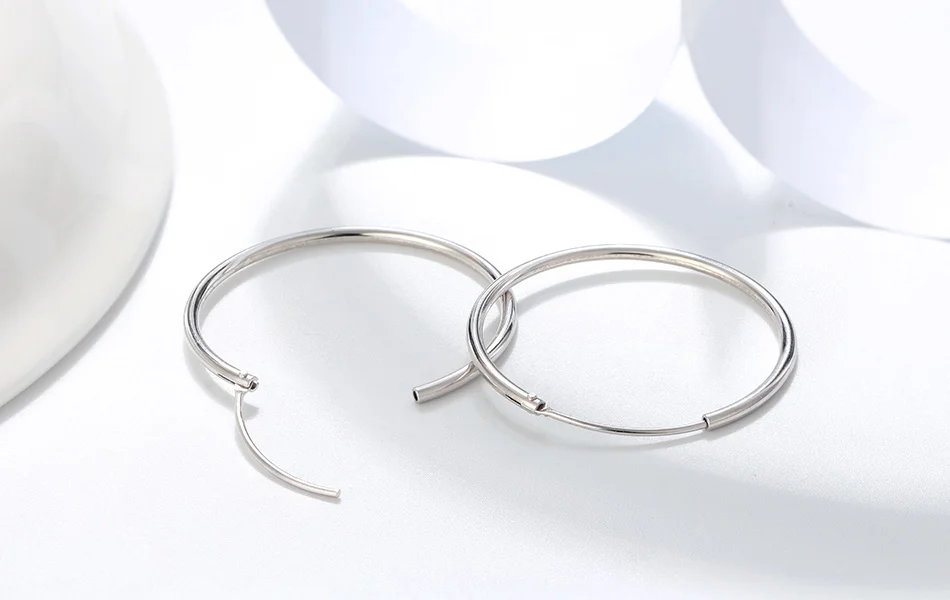 ORSA JEWELS подлинные 925 пробы серебряные серьги круглые большие круглые 30 см 4 см 50 см круглые серьги женские серебряные ювелирные изделия Aretes OSE146