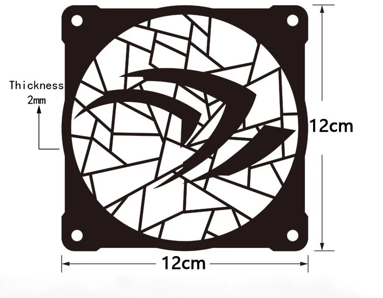 NVIDIA Cover Мод DIY 12 см X 12 см металлическая крышка вентилятора декоративная крышка радиатора аксессуары для водяного охлаждения Система Жидкостного Охлаждения используется для вентиляторов 12 см - Цвет лезвия: NVIDIA Cover
