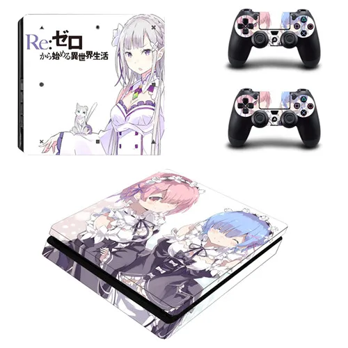 KYSP4S-0114 Аниме милая девушка RE жизнь в другом мире от Zero PS4 тонкий стикер кожи для sony playstation 4 консоль и контроллер наклейка - Цвет: KYSP4S-0114