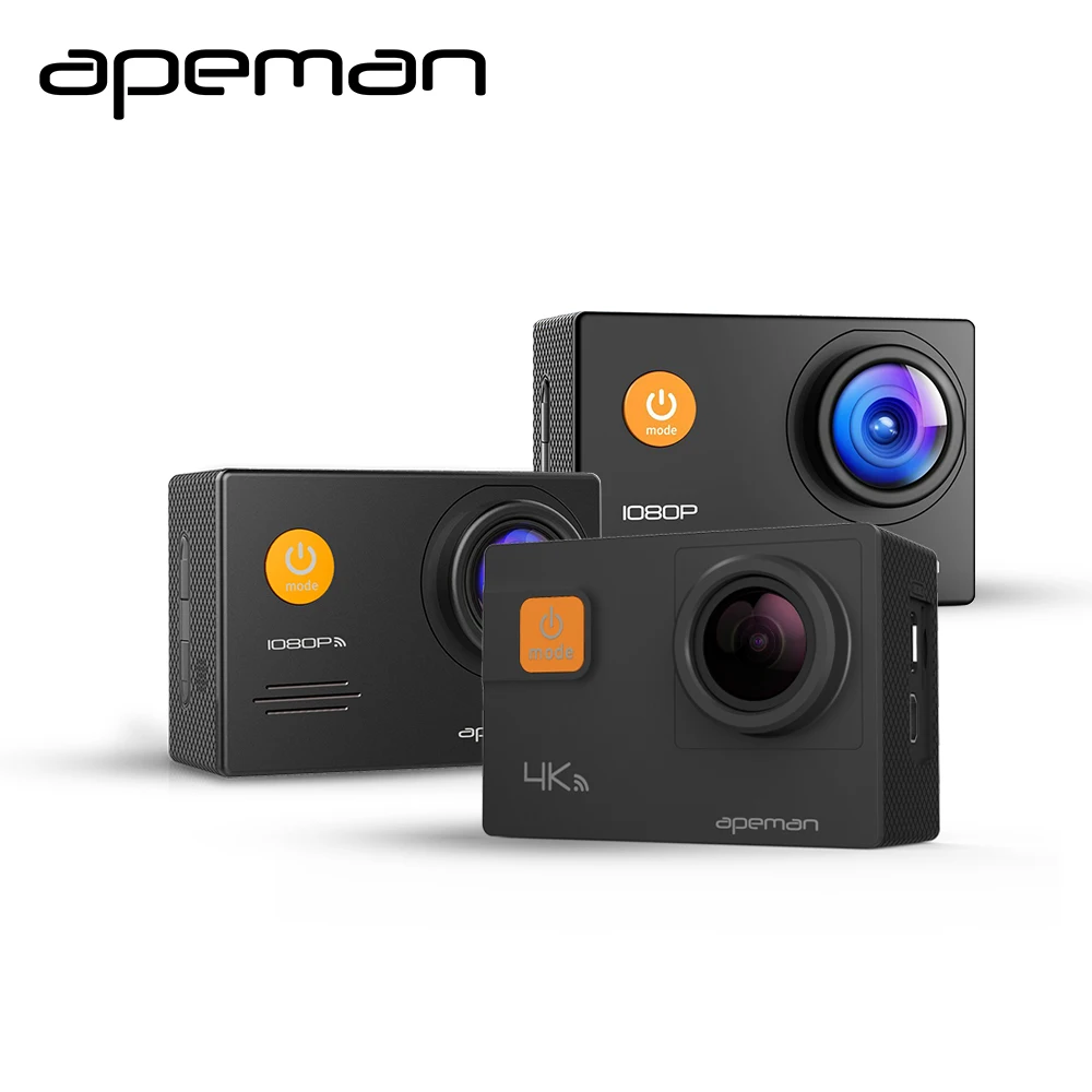 Apeman действие Камера A66 A70 A80 4 К 1080 P HD Водонепроницаемый Спорт Шлем Видео с