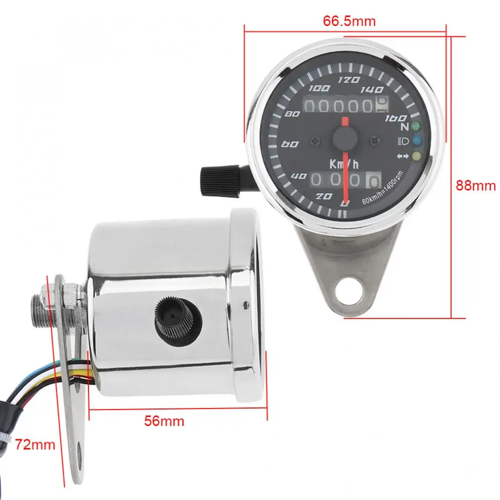 Универсальный мотоциклетный Спидометр 12В металлический чехол винтажный двойной