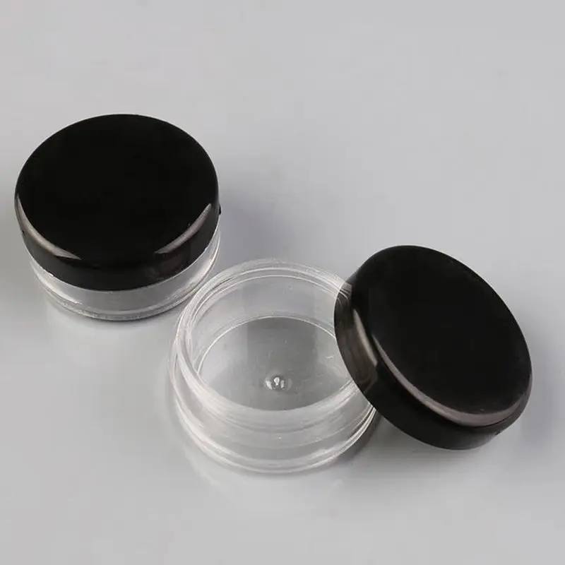 Прозрачный пластиковый Косметический Горшок для макияжа с черными крышками 3 г |