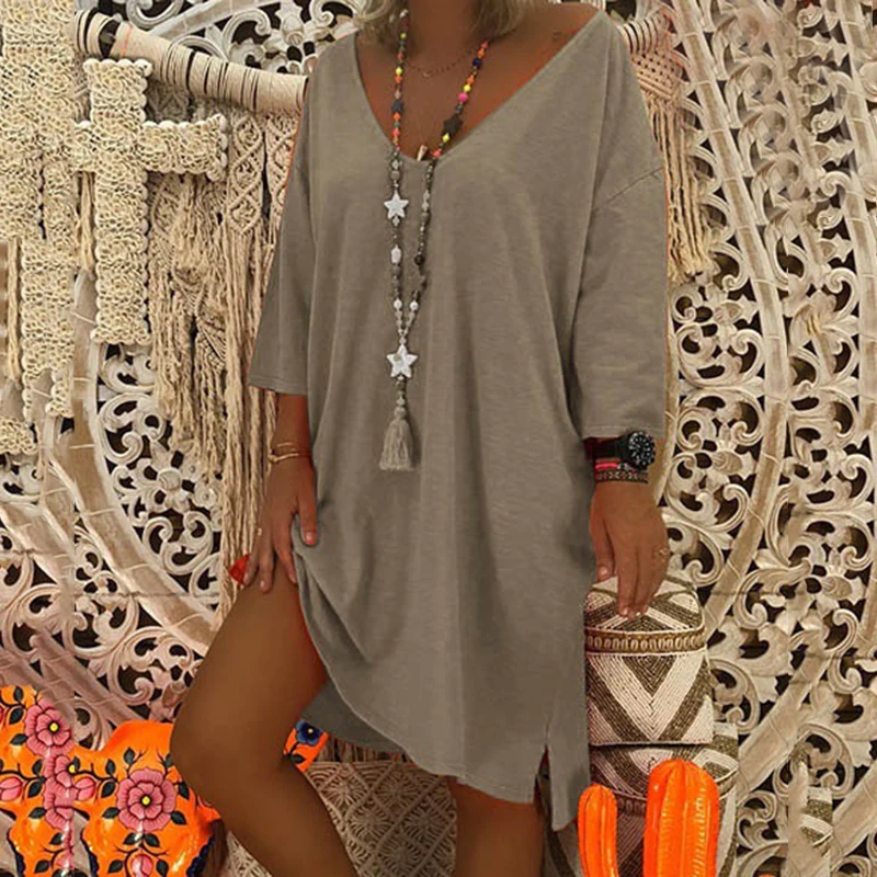 Женское платье для отдыха летние однотонные Коктейльные модные вечерние до