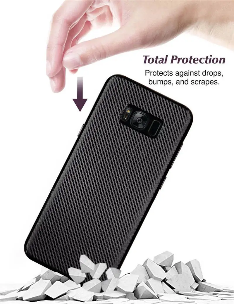 For Samsung Galaxy S8 S9 Plus S6 S7 Edge Soft Silicon Shell Carbon Fiber ShockProof TPU Case J2 J3 J5 J7 Prime J4 J6 2018 EU |
