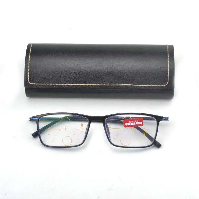 Очки для мужчин прогрессивные очки чтения с чехлом очков металлические без