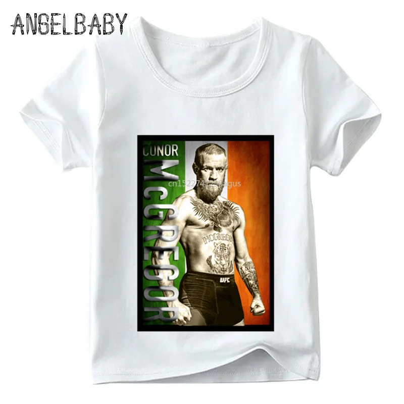 Модная детская футболка с принтом MMA Conor Mcgregor летние белые топы коротким рукавом