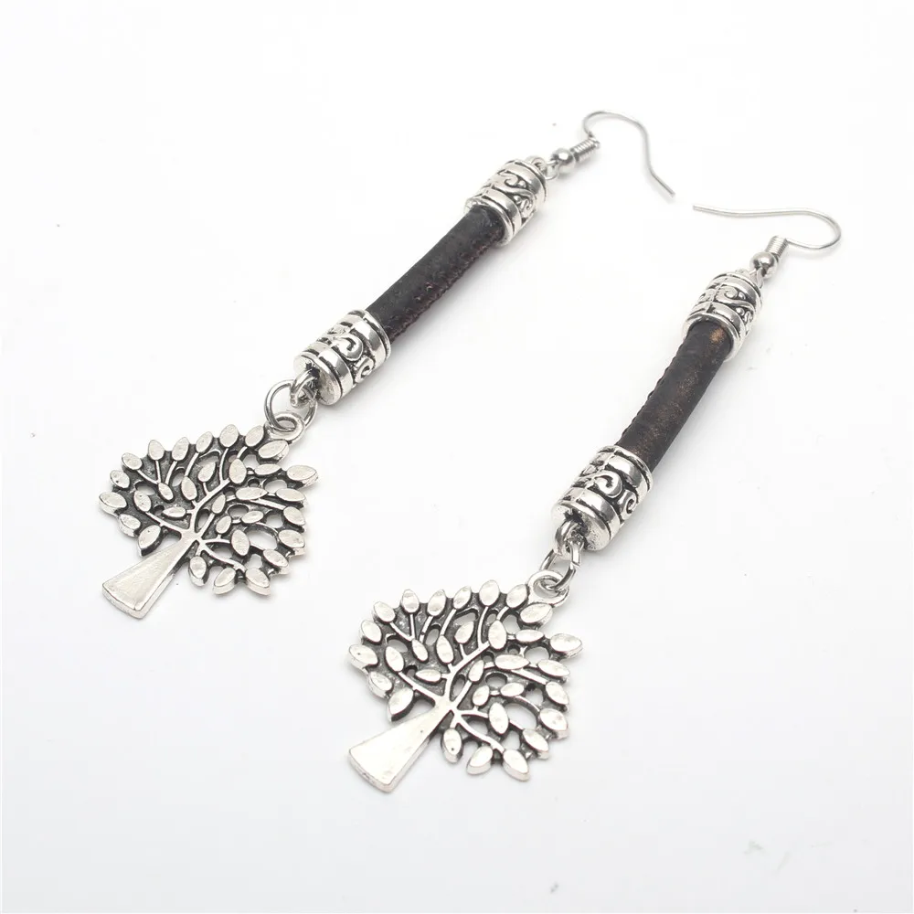 From Portugal cork earrings antique sliver life of tree women handmade lady original dangle Er-030 | Украшения и аксессуары