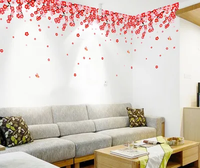 

The sitting room wall stick Can remove the walls in wholesale Bedroom romantic cherry trees