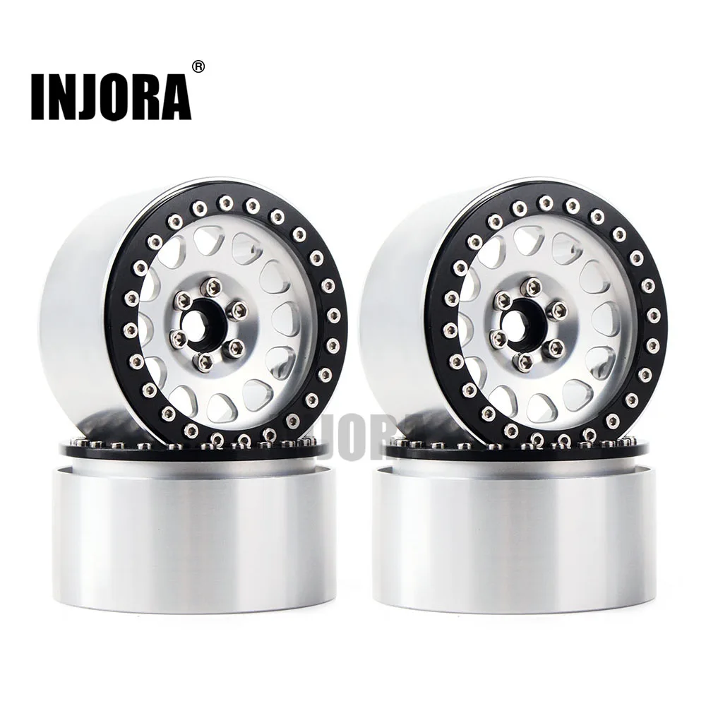 INJORA 4 шт. 1/10 RC Рок Гусеничный Алюминий сплав 2,2 Beadlock Колесные диски для осевой SCX10 RR10 Морок 90048 90018 Traxxas TRX4