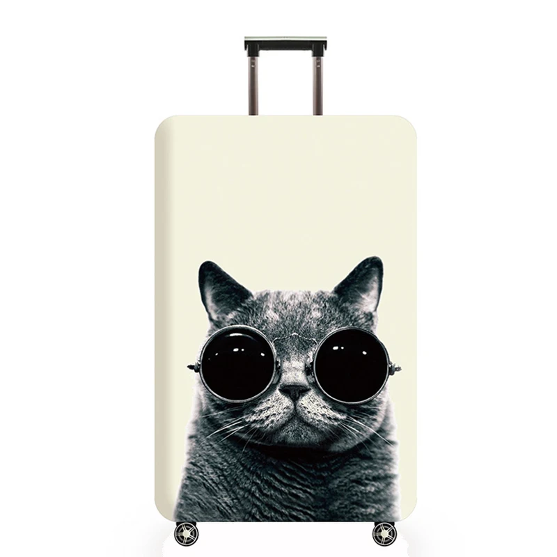 Sunglasses cat Защитный чехол для путешествий, чемодан с милыми животными защитный чехол, растягивающийся пылезащитный чехол 18-32 дюймов, чехол для чемодана аксессуары - Цвет: Sunglasses cat