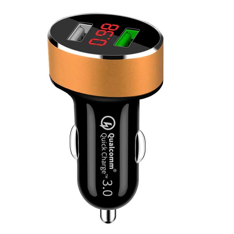Color 7 CRDC автомобильное зарядное устройство Quick Charge 3,0+ 3.1A USB быстрое зарядное устройство для телефона Алюминиевый светодиодный QC 3,0 Автомобильное зарядное устройство для Xiaomi iPhone X samsung и т. Д - Тип штекера: Color 7