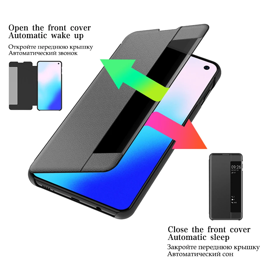 Smart View Flip Cover чехол для телефона samsung Galaxy S10 S9 S8 Plus Note 9 8 S10e S7 край A6 A7 A9 J4 J6 + плюс 2018