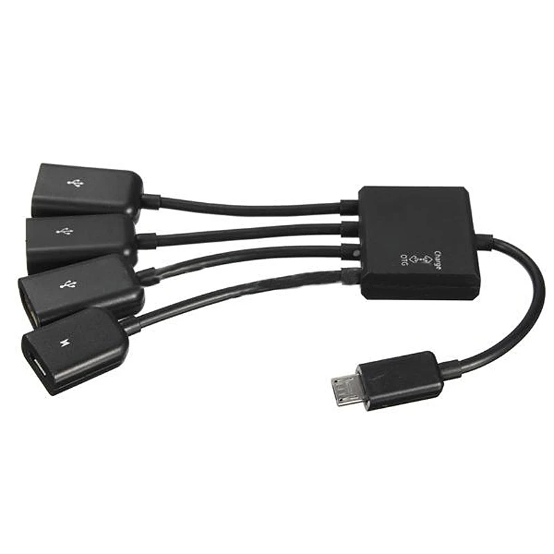 4 портовый USB концентратор микро зарядка кабель OTG разветвитель соединитель для