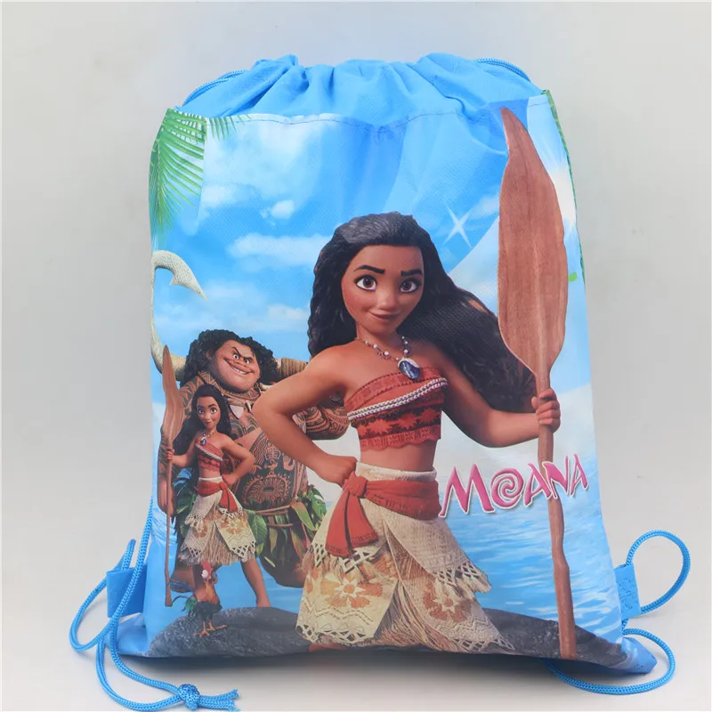 Синий/розовый Моана мультфильм ткань шнурок мешок детей день рождения украшения