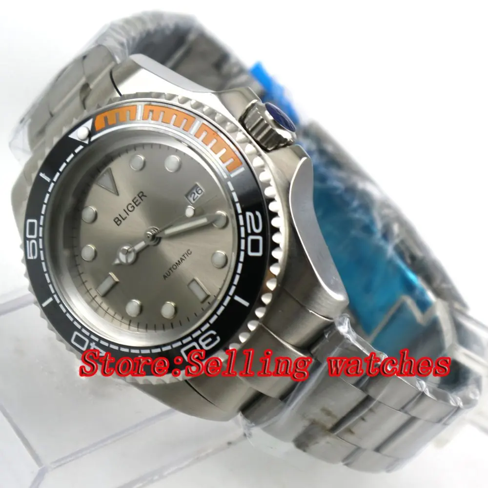 Мужские механические часы с серым циферблатом 44 мм|wristwatch mens|wristwatch mens automaticwristwatches