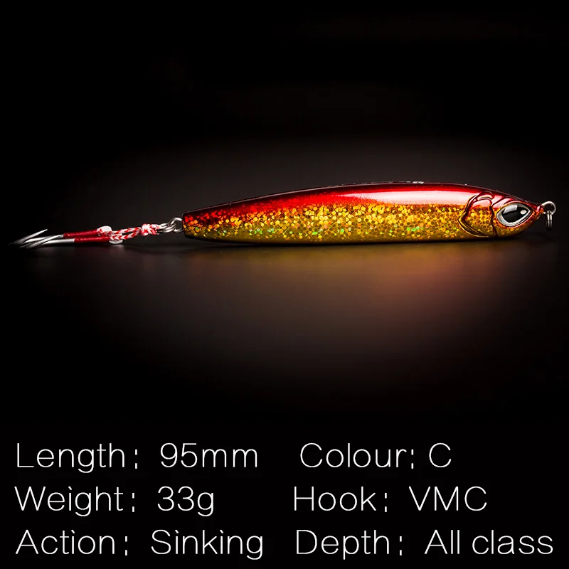 Conqueror 2017 95mm/33g Winter Ice Sea Sinking Hard Fishing Lures VIB Bait Diving Swivel Jig Wobbler Bass Wing Lure VMC Hook | Спорт и